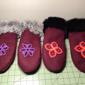 Beaded Burgundy Melton Mitts (2023)
