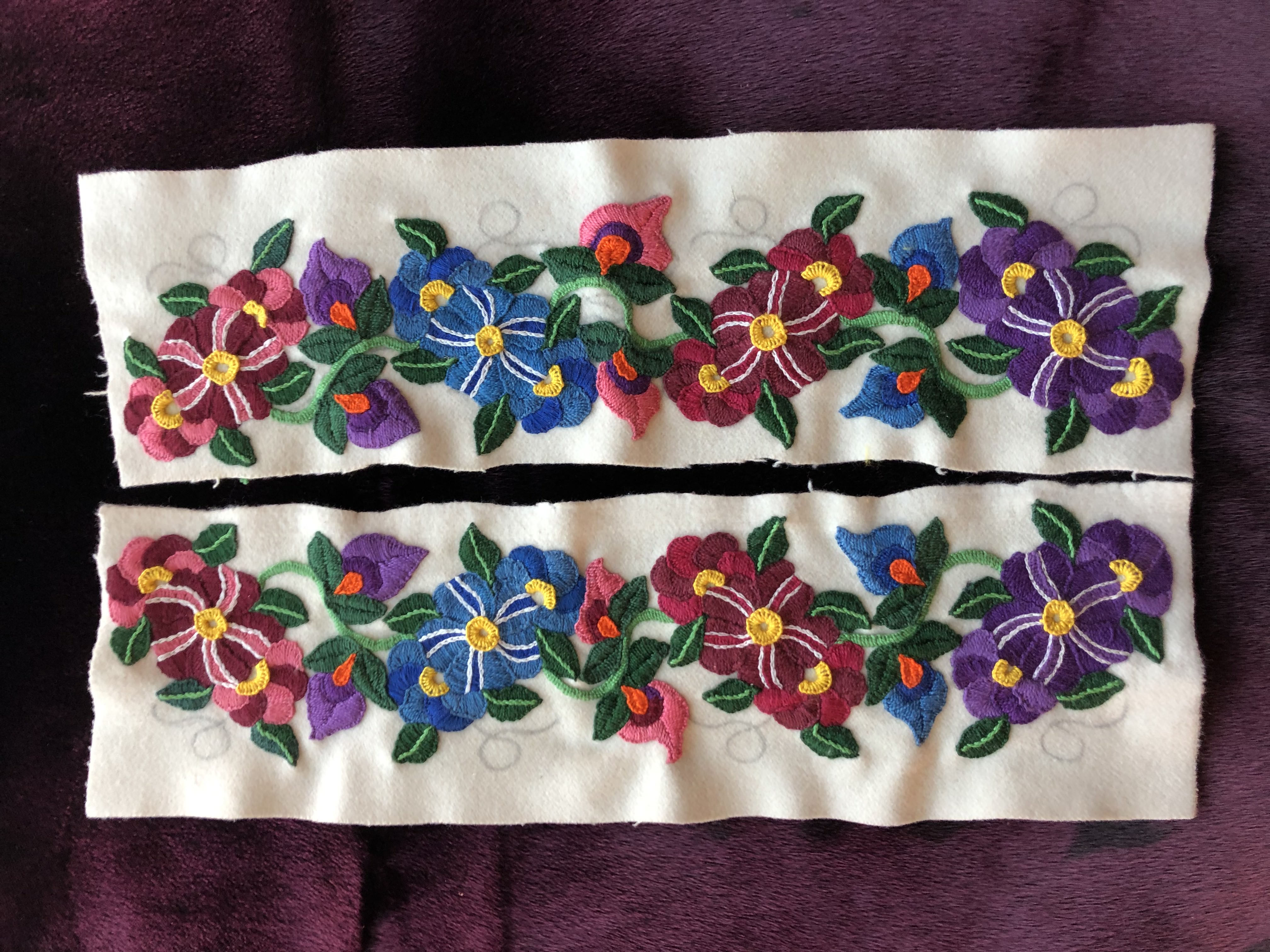 Embroidered panels for kamiit (2019)