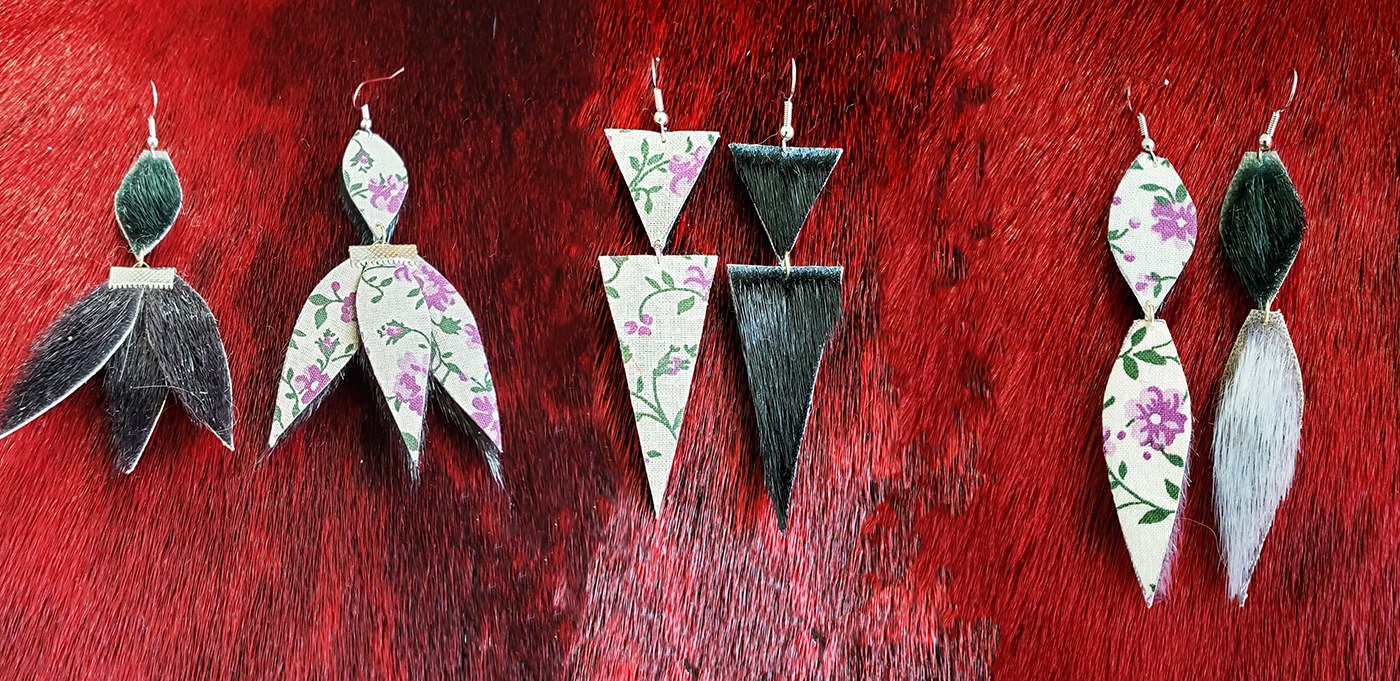 Sealskin and Fabric Earrings (2019)