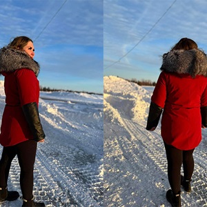 Red and Black Leather Parka (2023)