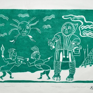 Successful Hunt (2018)  Lino cut  42 x 58 cm