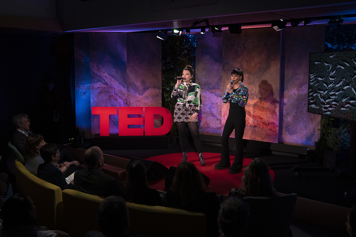 Performing with Cynthia Pitsiulak in New York for the TED Institute (2023)