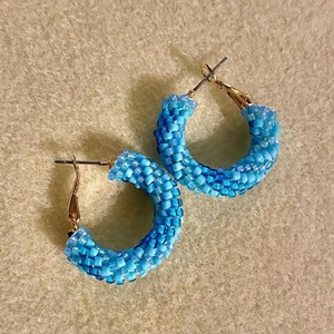 Blue beaded hoops (2022)