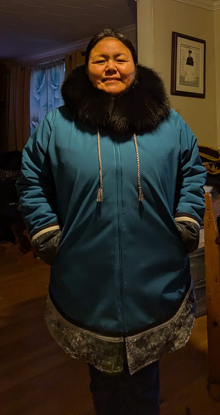 Blue parka with fox fur (2024)