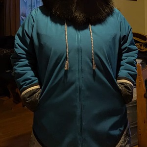 Blue parka with fox fur (2024)