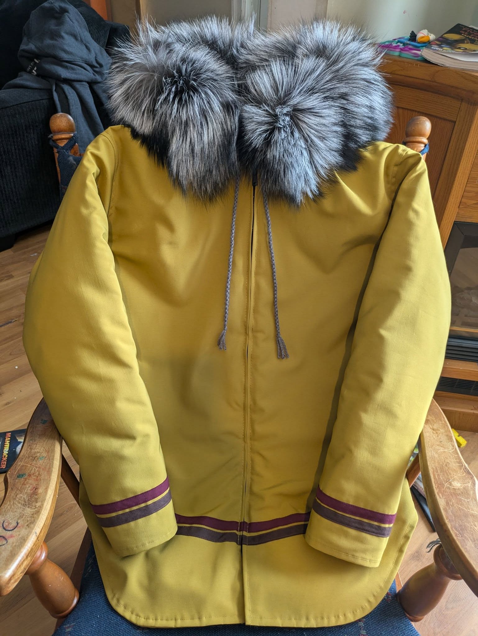 Yellow parka with fox fur (2023)
