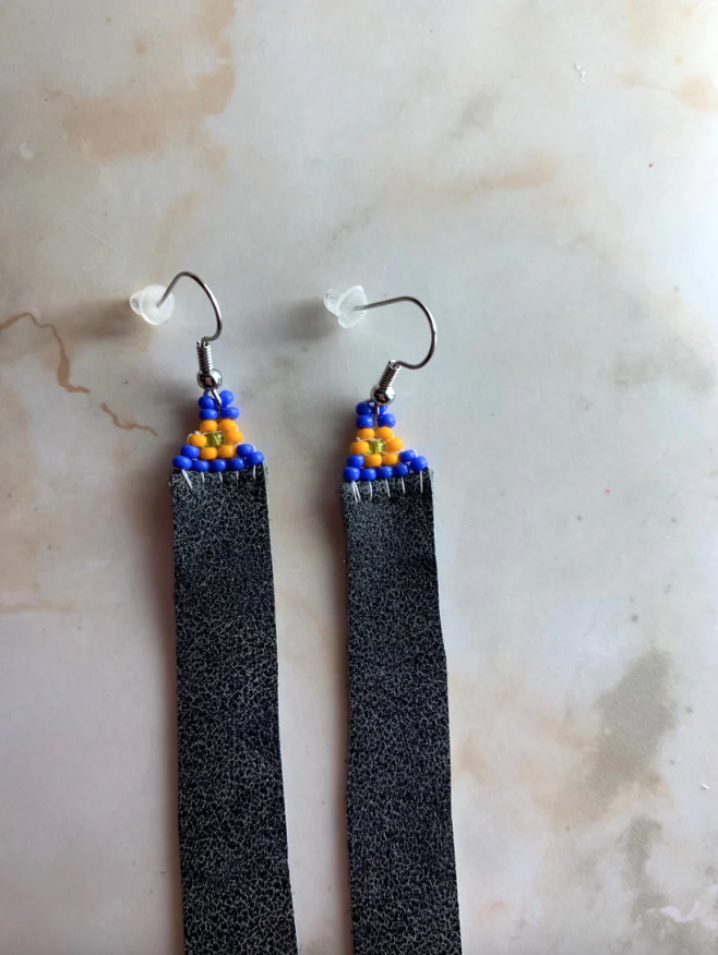 Grey Leather Earrings (2022)