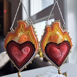 Tufted 24k gold beaded earrings (2022)