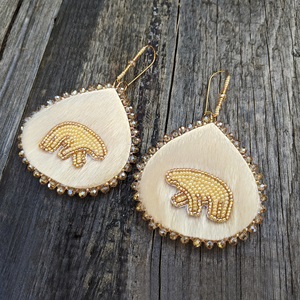 Polar Collection White Teardrop Sealskin Earrings (2020)