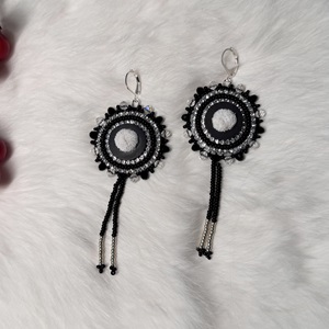 Baleen and caribou fur tuft earrings (2025)