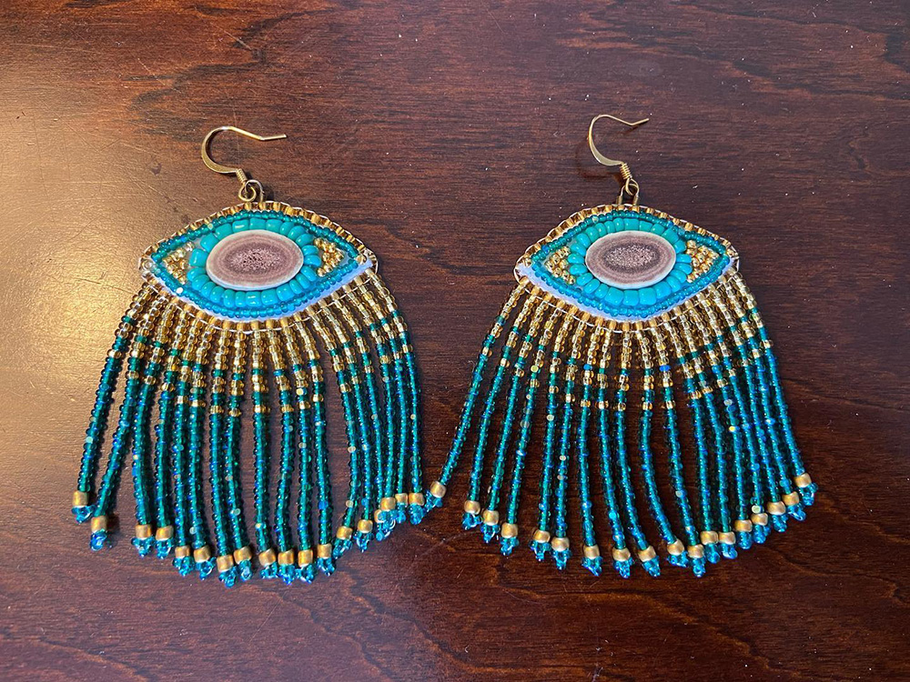 Beaded antler iji earrings (2022)