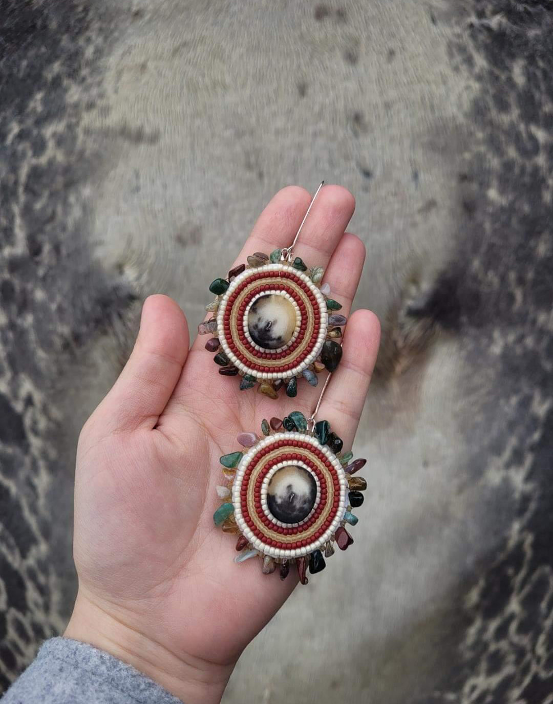 Untitled (Red and white earrings) (2022)