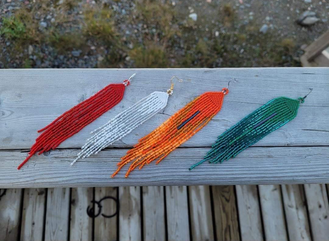 Untitled (Multicoloured fringe earrings) (2022)