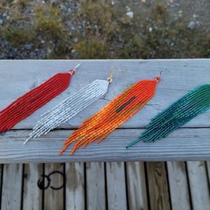 Untitled (Multicoloured fringe earrings) (2022)