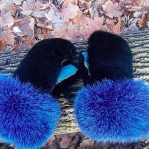 Sealskin and fox fur mittens (2021)