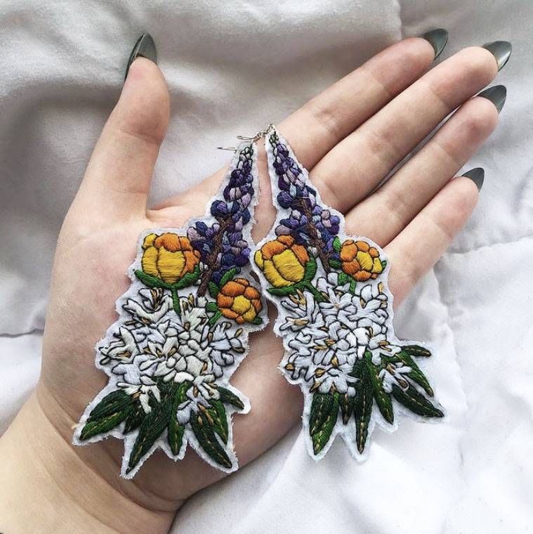 Embroidered earrings (2020)