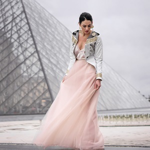 Sealskin and leather jacket with beaded embroidery (2019)