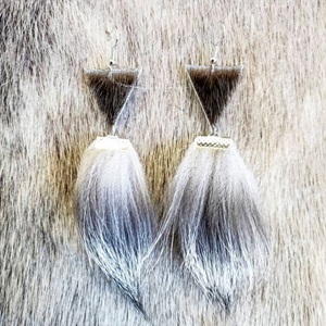 Sealskin and silver fox earrings (2021)