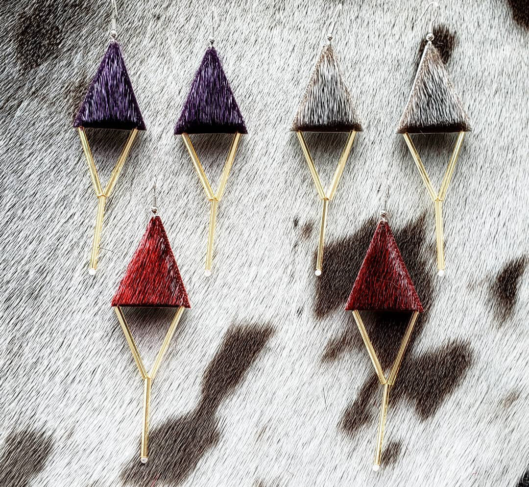 Sealskin triangle earrings (2020)