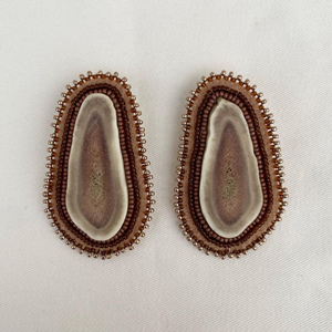 Caribou Antler and Felt Beaded Earrings (2022)