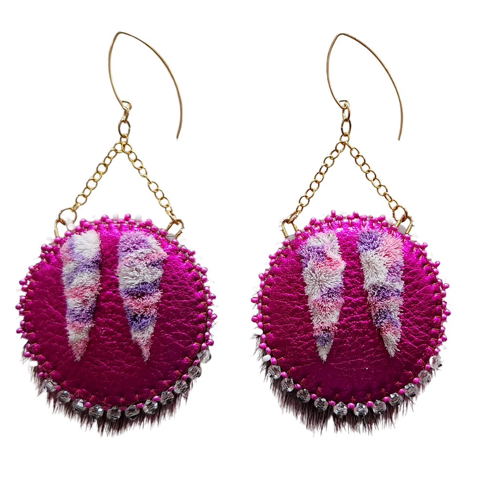 Pink Tufted Tusk earrings (2023)