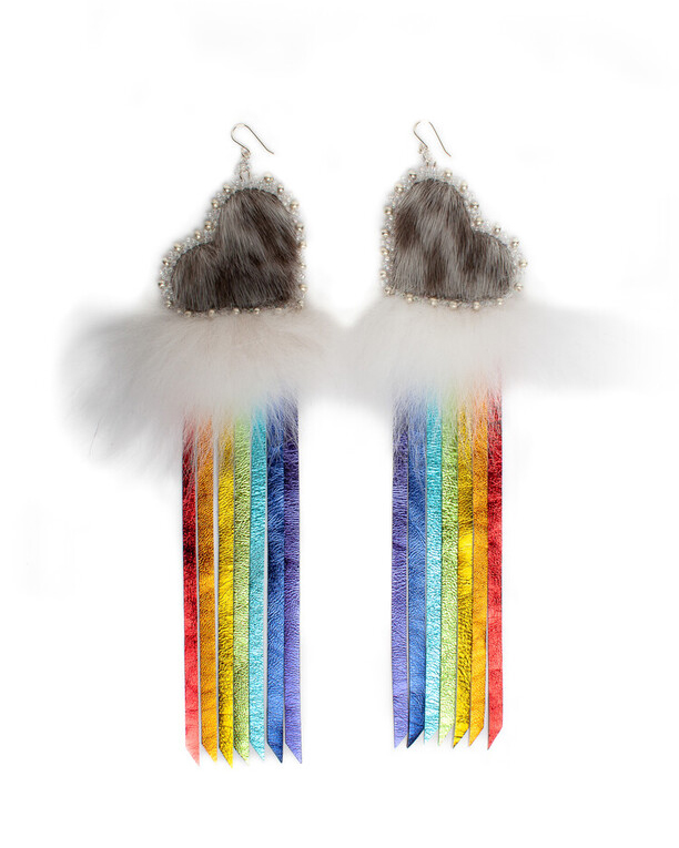 Rainbow Heart Sealskin Earrings (2022)