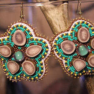 Caribou antler bone earrings (2021)