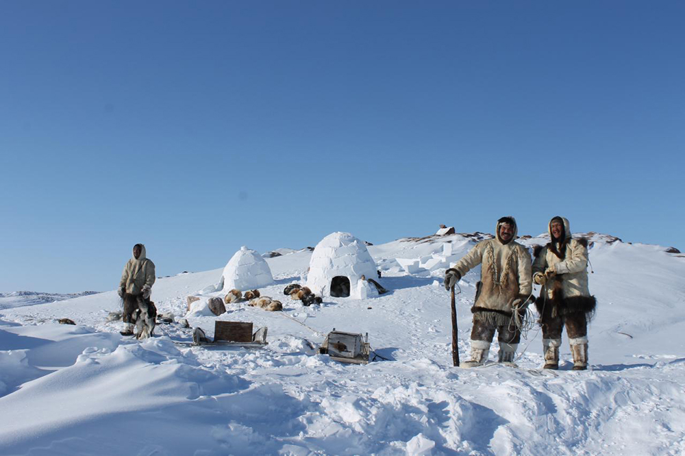 on the set of Maliglutit (Searchers) (2016) co-directed by Natar Ungalaaq