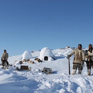 on the set of Maliglutit (Searchers) (2016) co-directed by Natar Ungalaaq