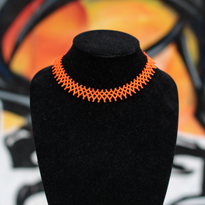 orange beaded choker (2021)