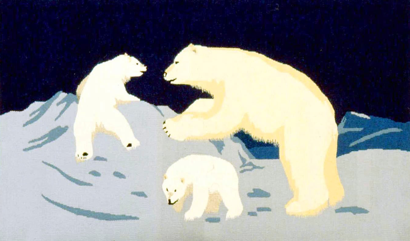 Mother With Cubs (1998) Tapestry artist Towkie Etoangat