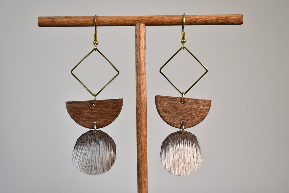 Brass Diamond and Sealskin Danglies (2022)