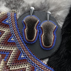 Matching necklace and Akuapiik earrings (2021)