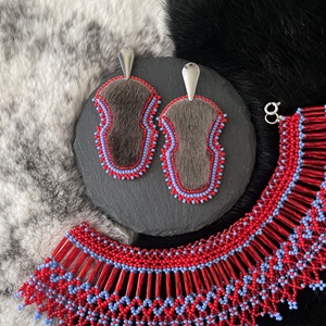 Matching Akuapiik earrings and necklace set (2022)