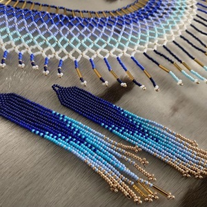 Beaded earrings and necklace (2020)