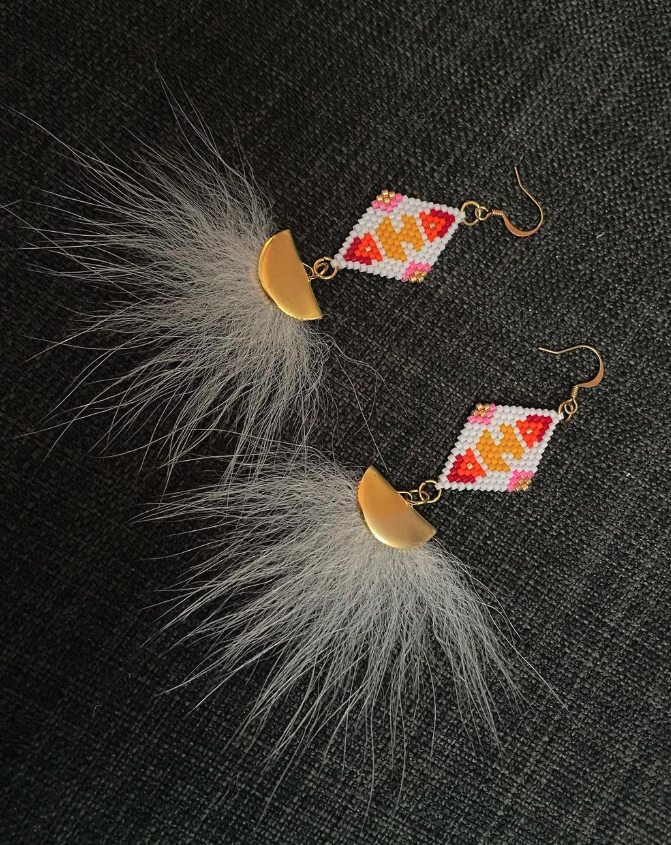 Beaded sunset-inspired earrings (2023)