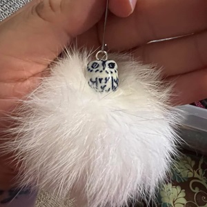Snowy owl pompom earrings (2023)