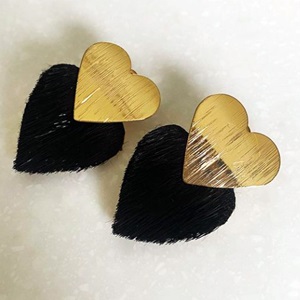 Metal and sealskin heart earrings (2020)