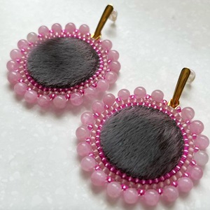 Pink sealskin earrings (2022)