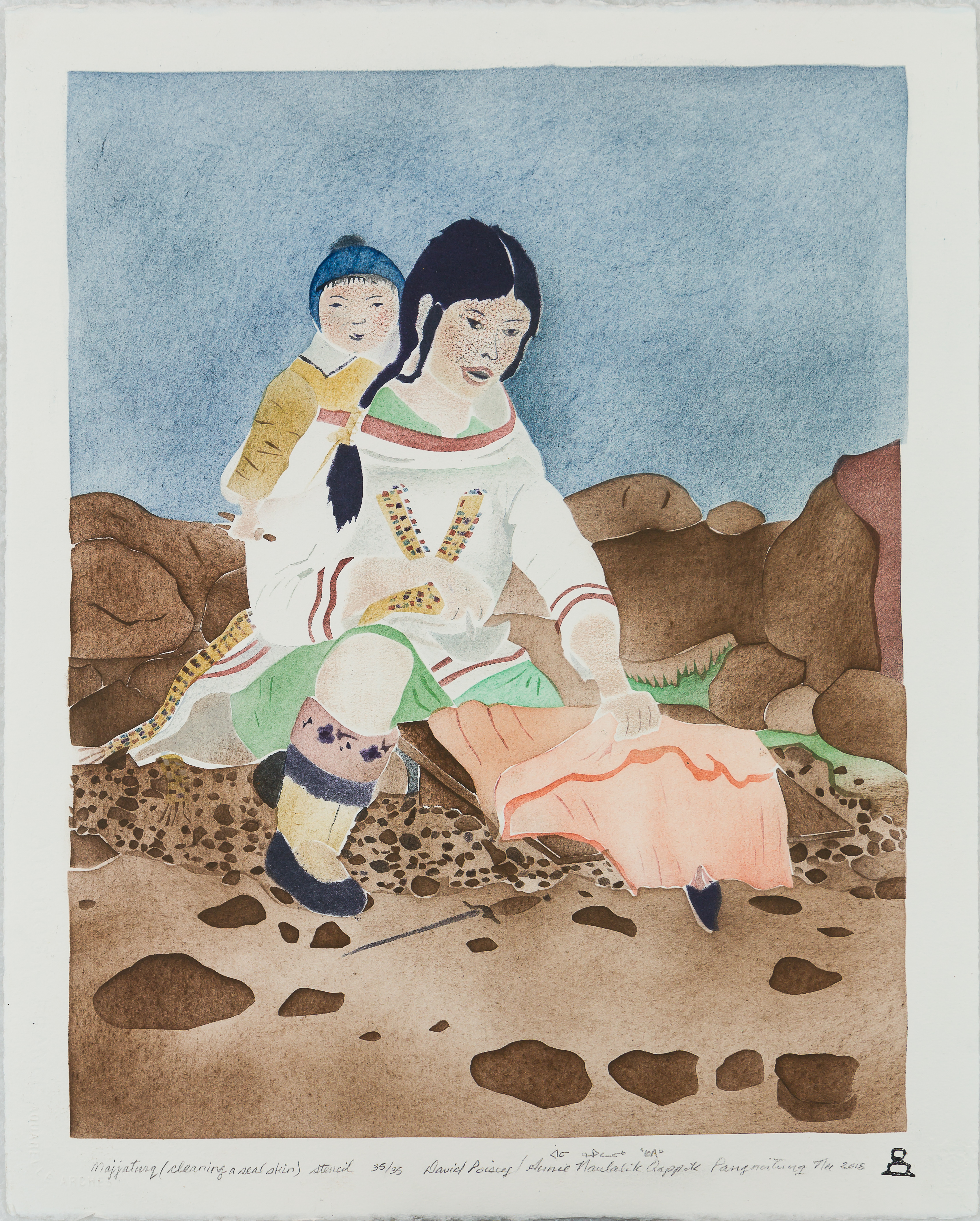 Inuit - Pangnirtung 2018 - David Poisey - Majjaturq (Cleaning a sealskin...