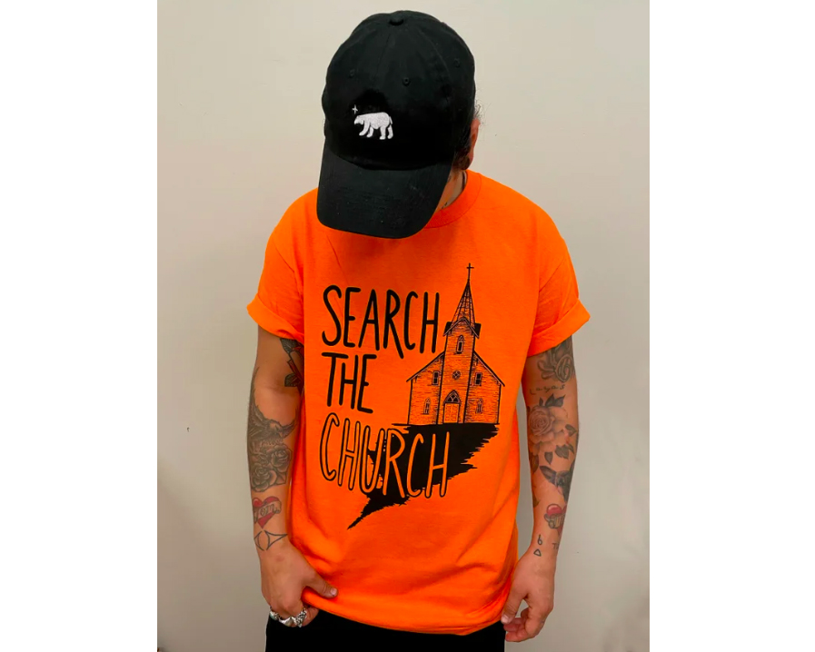 NanookGordonNativeArtsSocietyOrangeShirtSearchTheChurch