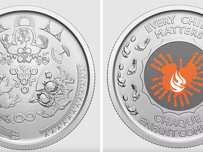 Both sides of the commemorative coin, designed by Jason Sikoak, JD Hawk and Leticia Spence