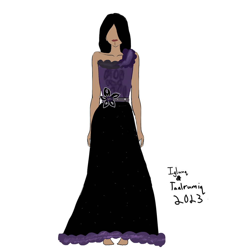 Taalrumiq_IgluuqOliviaKing_DressMadeofBambooFabricWithSealskinBodice